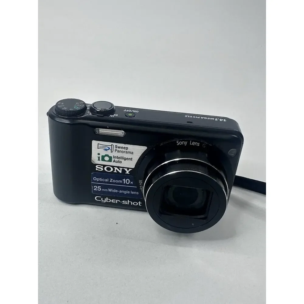 Sony Cyber-shot DSC-H55 Digital Camera 10x Zoom Black Charger Battery Bag Tested